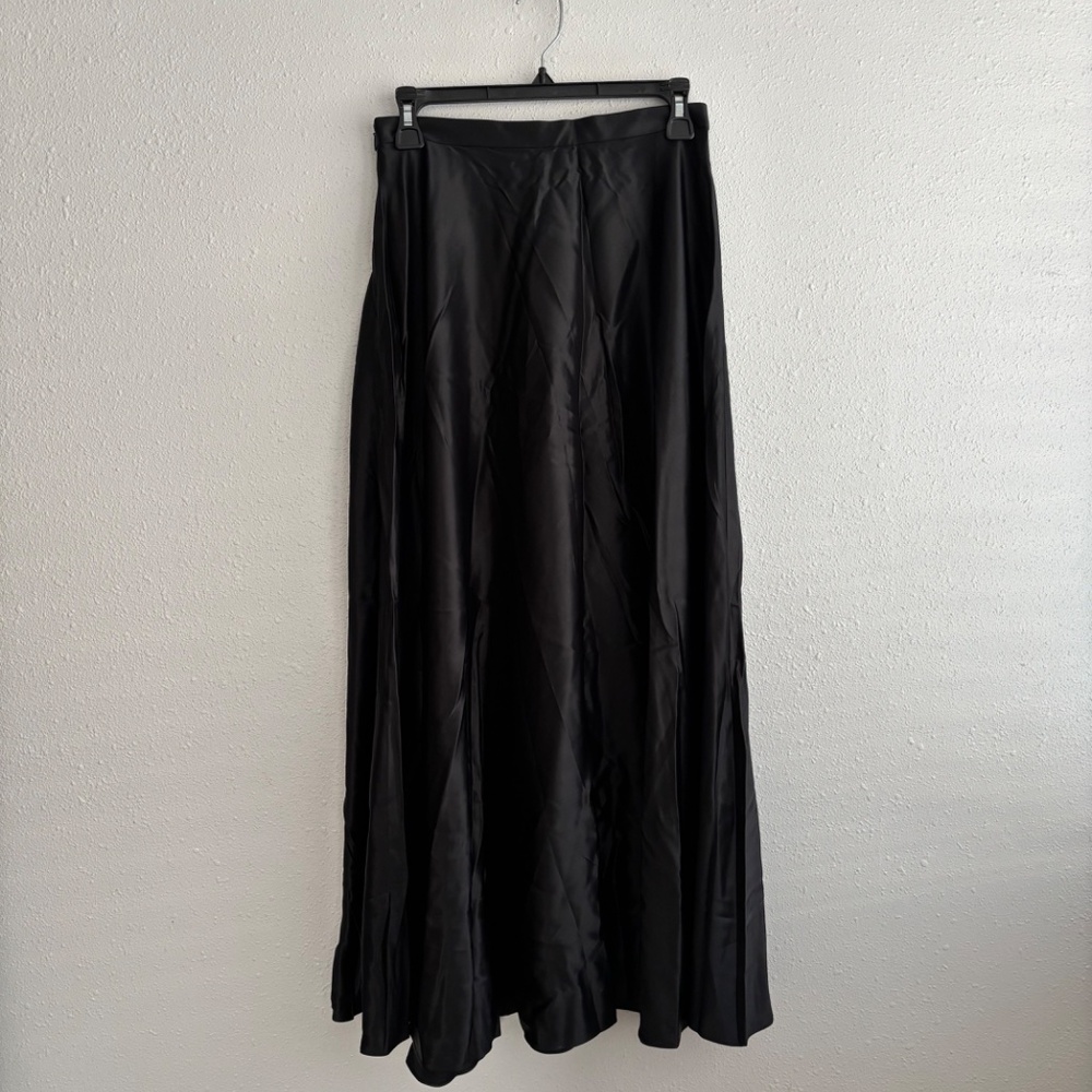 NWT Lilysilk Black A-Line Maxi Skirt w/ Pockets - Size US 6 - Picture 7 of 13